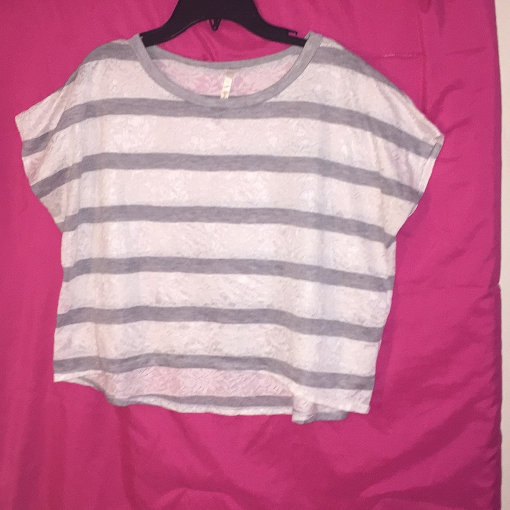 White Lace Short Sleeve Shirt